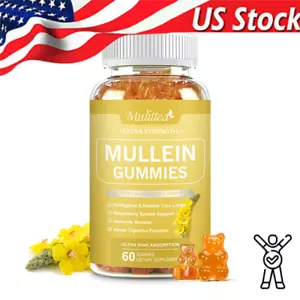 Mullein Leaf Gummies Lung Cleanse Breath Respiratory Health Care Supplement - Picture 1 of 6