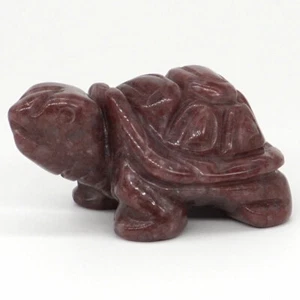 2" Turtle Statue Natural Strawberry Quartz Crystal Carved Animal Figurine Decor - Picture 1 of 6