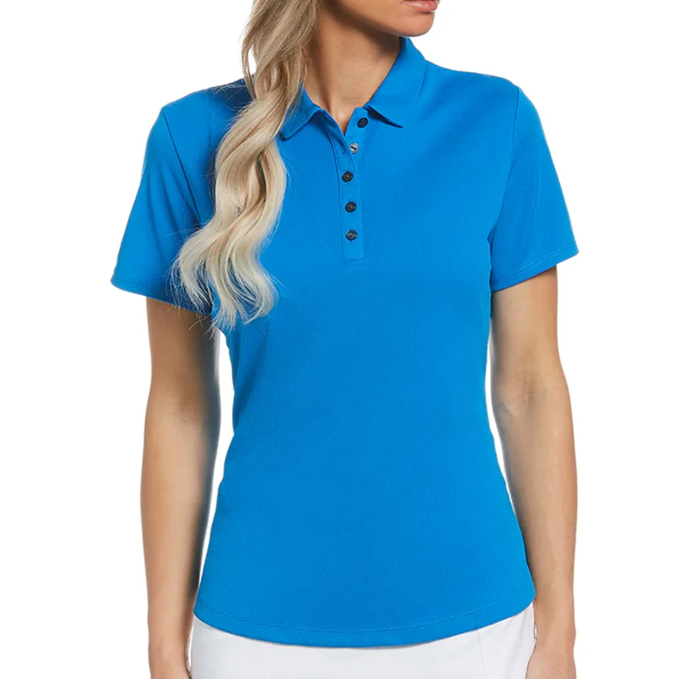 3 Pack - Ladies Girl Women Short Sleeve Women's Plain Pique Polo Shirt - Image 1 of 1