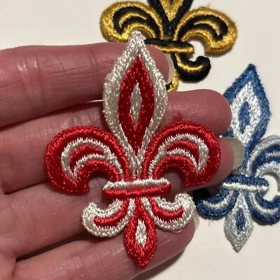 Lot Of 3 Vintage 60's-70's Fleur De Lis Sew On Patches Appliques - Image 1 of 4
