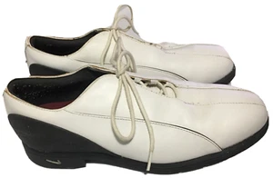 Nike Golf Shoes White Leather Comfort Verdana Last Womens Size 8 Soft Spikes - Picture 1 of 21