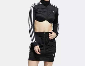 ADIDAS Women's Black JEREMY SCOTT MONOGRAM CROP TRACK TOP HL6478 FREE SHIPPING - Picture 1 of 4