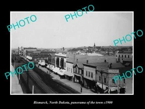 OLD POSTCARD SIZE PHOTO OF BISMARCK NORTH DAKOTA PANORAMA OF THE TOWN c1900 - Picture 1 of 1