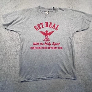 Screen Stars Vintage Get Real With Holy Sprit Tee L Made in USA Single Stitch - Bild 1 von 7