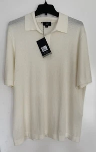 Dunhill Texture Netz Seide Poloshirt Größe 2XL Off - weiß UVP £425 neu mit Etikett - Bild 1 von 7