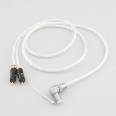 1M HIFI 5 pin 90 degree Female DIN to RCA Plug Audio Cord Tone Arm Phono Cable - Image 1 of 4