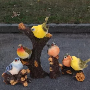 4pcs Resin Bird Figurine Decor Waterproof Garden Ornament - Picture 1 of 12