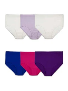 Fruit Of The Loom Women's Plus Breathable Cotton-Mesh Brief Underwear 6 Pack - Picture 1 of 2