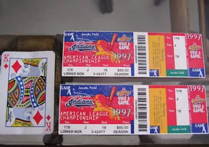 2 Cleveland Indians Yankees Playoff Tickets 1997 AL Championship Guardians LNC - Bild 1 von 2