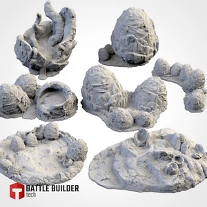 FULL (7) pc. Large Alien Eggs Terrain Scenery Custom Set - 28mm D&D, RPG, more! - Bild 1 von 8