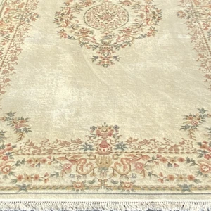 10x18 Vintage French Aubusson Rug ⚜️ Hand-Knotted 100% Wool Oversized Area Rugs - Picture 1 of 9