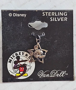 Vintage Disney Mickey & Co. Van Dell Sterling Silver Mickey Pendant Charm - New - Picture 1 of 5