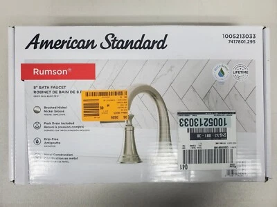 Grifo de baño American Standard Rumson 8" 2 manijas amplio - níquel cepillado Foto 1 de 4