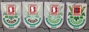 Schmid Bräu - 4 XL Zapfhahnschilder Blech Bock Spezial Gold Merzen - (R3-5) - Bild 1 von 1