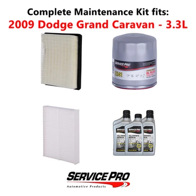 2009 Dodge Grand Caravan 3.3L Complete Cabin, Air & Oil Filter Kit (5W-20) - Image 1 of 4