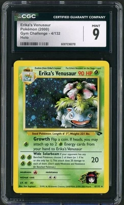 2000 Pokemon Gym Challenge Unlimited Erika's Venusaur Holo Rare 4/132 CGC Mint 9 - Image 1 of 2