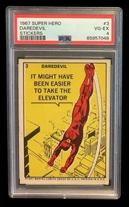 1967 marvel super hero #3 daredevil rc; rare rookie sticker PSA 4 (POP 2, 6^) - Picture 1 of 3