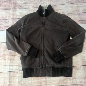 Lucky Brand Vintage Inspired Faux Sherpa Lined Brown Jacket Size Extra Small - Picture 1 of 10