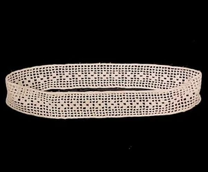 Cotton Lace Trim Ecru 25 Inches Machine Crocheted Antique Victorian Crochet - Picture 1 of 5