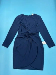 Vestido The Population Para Mujer MEDIANO Cuello Joya Manga Larga Coby Imitación Envolvente Vestido - Imagen 1 de 7