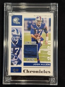 Jersey Fusion 2024. Tarjeta Panini Chronicles 2020 #10 Josh Allen juego muestra usada - Imagen 1 de 2