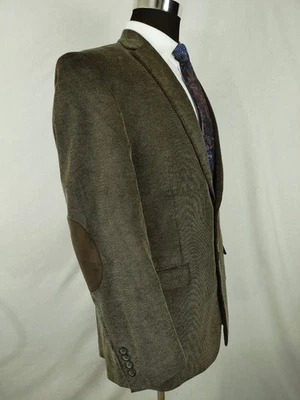Chaps Ralph Lauren Mens 42L Dark Brown Corduroy Blazer Sport Coat Elbow Patches - Image 1 of 4