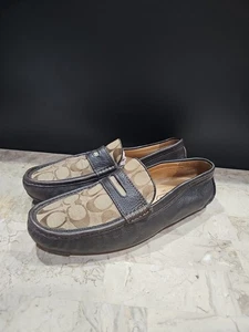 Coach Neal Men’s Loafers Brown Tan Logo Size 8.5 Slip On Shoes - Bild 1 von 11