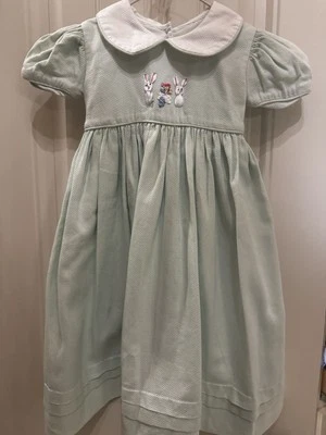 BOUTIQUE STRASBURG Spring Girls Dress 3Y Easter Embroidered bunnies basket  - Image 1 of 4