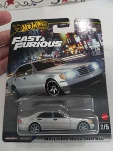 New 2024 Hot Wheels Premium FAST & FURIOUS Silver Mercedes-Benz 500SEL Car 2/5 ! - Picture 1 of 2