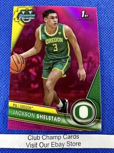 2024 #65 Jackson Shelstad Bowman University Chrom 1. rosa Refraktor Oregon - Bild 1 von 2