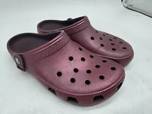 Crocs Dark Cherry Adjustable Slip Resistant Comfort Clogs Womens Red Slip-On - 9 - Picture 1 of 4