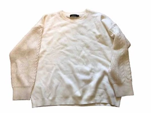 Zesica Sweater Women’s 2XL Ivory Crewneck Long Sleeve Stretch Knit Cozy Rayon - Picture 1 of 12