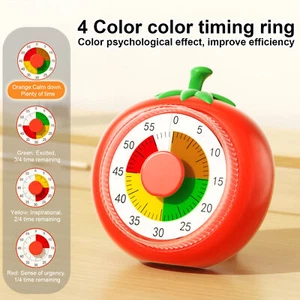 60-Minute Visual Timer w/ Fruit Pattern 4'' Mechanical Countdown Timers for Kids - Picture 1 of 12