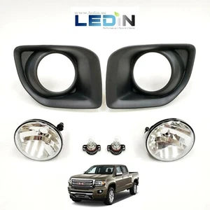Kit de luces antiniebla de conducción de lentes transparentes para GMC Canyon 2015-2019 con bombillas de bisel de reemplazo - Imagen 1 de 8