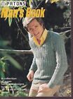 Patons Mans Book Knitting Pattern Booklet #218 8 Hand-Knit Designs 36-44" Chest