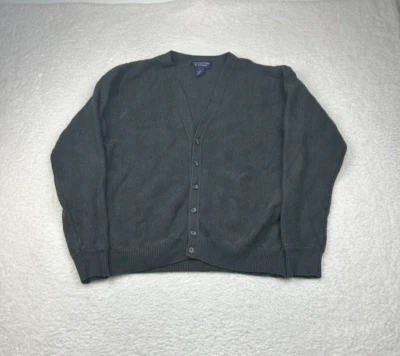 Cárdigan Roundtree & Yorke para hombre grande negro algodón espiga Foto 1 de 4