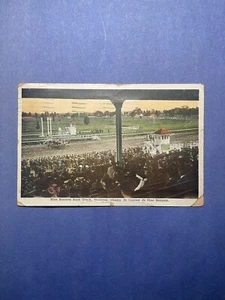Postal de carreras de caballos tempranas: Blue Bonnets Race Track Montreal Canadá; tribuna - Imagen 1 de 8