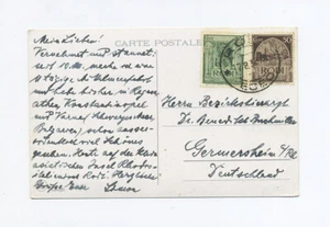 1928 Italy colony Rhodes, Rodi, Sc # 18, 20 on postally used Turkish postcard - Picture 1 of 2
