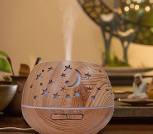 Diffusore Di Aromi Oli Essenziali con Luce LED Ultrasuoni 500ML Design Stellato - Foto 1 di 3