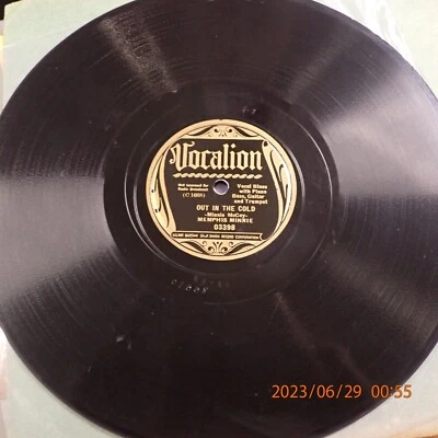 78 Memphis Minnie Vocalion 03398 Out In The Cold/ Dragging My Heart Around - Image 1 of 2