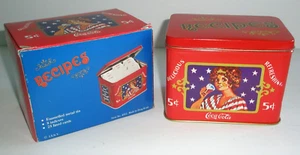 Coca Cola Metal Recipe Tin 8 Indexes 25 Cards with Box - Picture 1 of 6