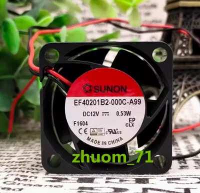 1PC SUNON EF40201B2-000C-A99 12V 0.53W 4020 high wind silent cooling fan - Image 1 of 4