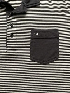 Travis Mathew Size XXL Striped Pima Cotton Pocket Golf Polo Short Sleeve Logo - Bild 1 von 9