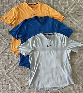 (3) Nike Raphael Nadal Rafa Tennis Shirts XL Dri-FIT Aeroreact Blue Orange Grey