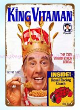 man cavesale King Vitamin cereal Royal racing coach offer metal tin sign