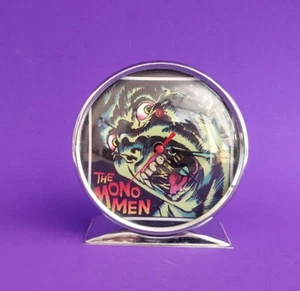 Vintage The Mono Men Table Alarm Clock Mechanical Working 5" Tall Stainless - Picture 1 of 12