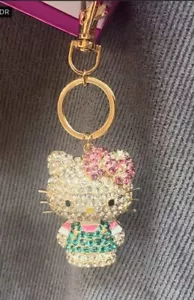 Hello Kitty Schlüsselanhänger Kristall Strass Schlüsselring Taschenanhänger Schmuck Glitzer - Bild 1 von 3