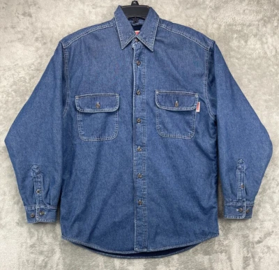 VTG Wolverine Men's Fleece Lined Denim Shirt Sz Medium Blue - Image 1 of 4