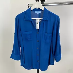Claudia Richard Women's Soft Lightweight Blue Dress Shirt - Size Small, Button-D - Picture 1 of 6