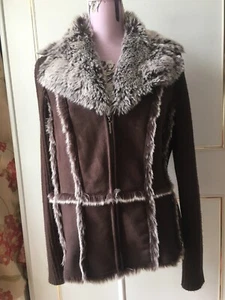 Debenhams jacket Size 16 Designer Fur/knitted/suede Warm Travel Casual Work - Picture 1 of 9
